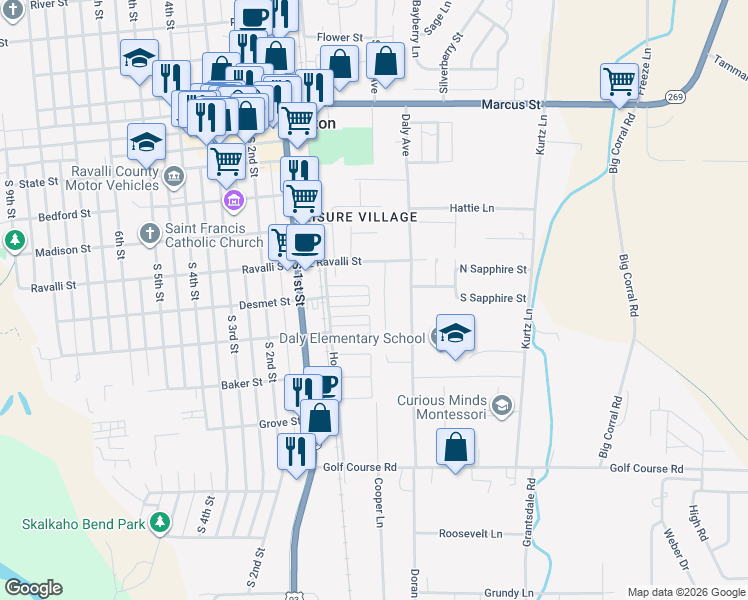 map of restaurants, bars, coffee shops, grocery stores, and more near 183-197 Glenroy Ave in Hamilton