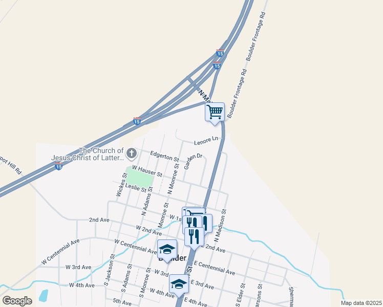 map of restaurants, bars, coffee shops, grocery stores, and more near 507 Garden Drive in Boulder
