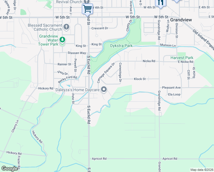 map of restaurants, bars, coffee shops, grocery stores, and more near 804 Address Range Madness in Grandview