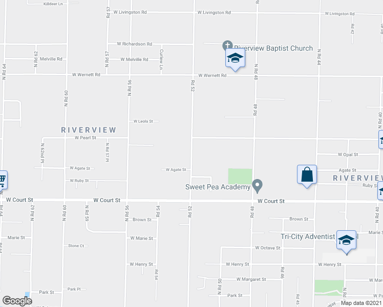 map of restaurants, bars, coffee shops, grocery stores, and more near Road 52 in Pasco