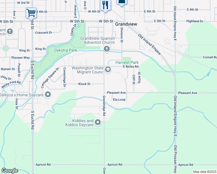 map of restaurants, bars, coffee shops, grocery stores, and more near 833-1005 Grandridge Road in Grandview