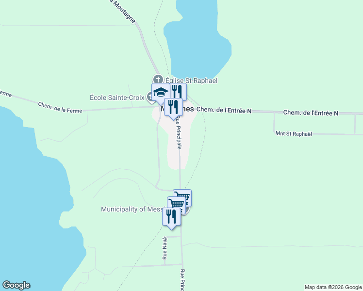 map of restaurants, bars, coffee shops, grocery stores, and more near 94 Rue Principale in Messines