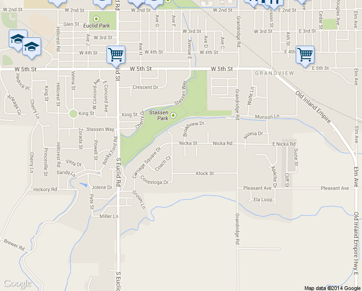 map of restaurants, bars, coffee shops, grocery stores, and more near 700 Nicka Rd in Grandview