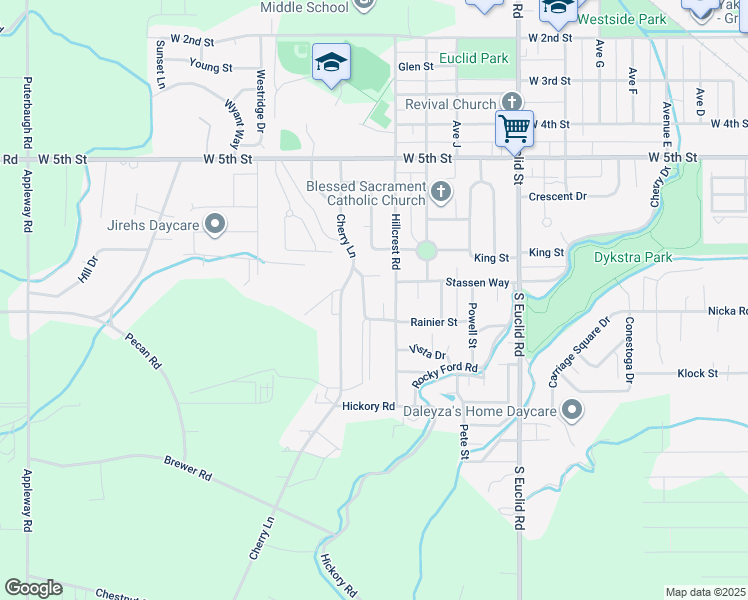 map of restaurants, bars, coffee shops, grocery stores, and more near 1000 1002 Princeville Street in Grandview