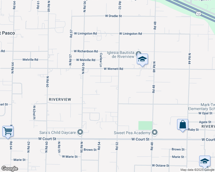 map of restaurants, bars, coffee shops, grocery stores, and more near 1900-2298 Road 52 in Pasco