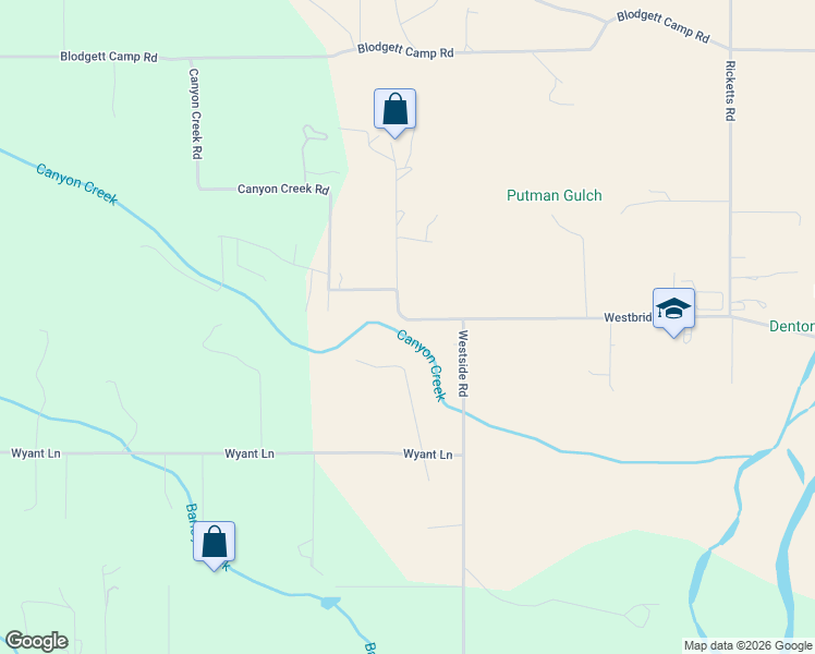 map of restaurants, bars, coffee shops, grocery stores, and more near 217 Canyon Creek Road in Hamilton