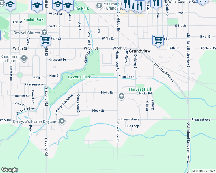 map of restaurants, bars, coffee shops, grocery stores, and more near 306 Munson Court in Grandview