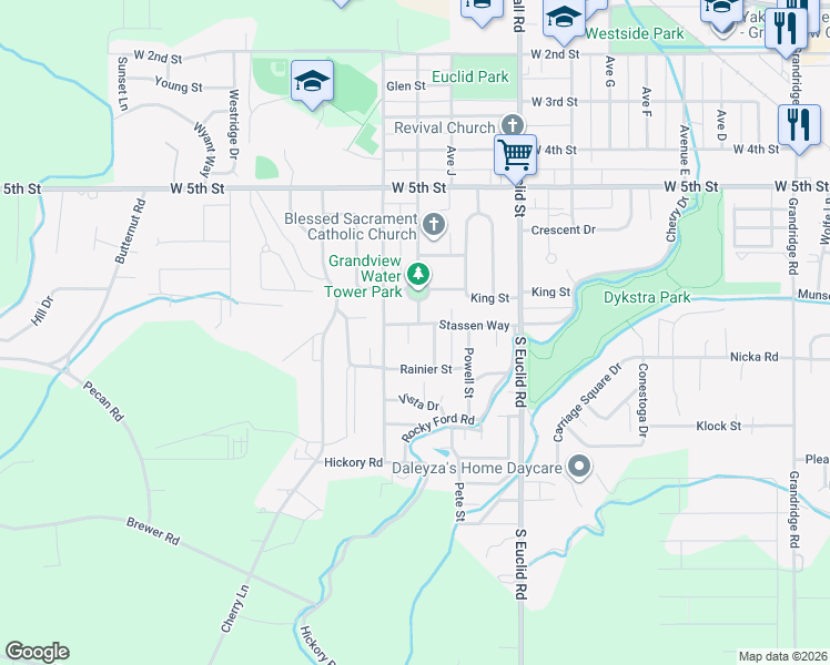 map of restaurants, bars, coffee shops, grocery stores, and more near 803 Velma Ave in Grandview
