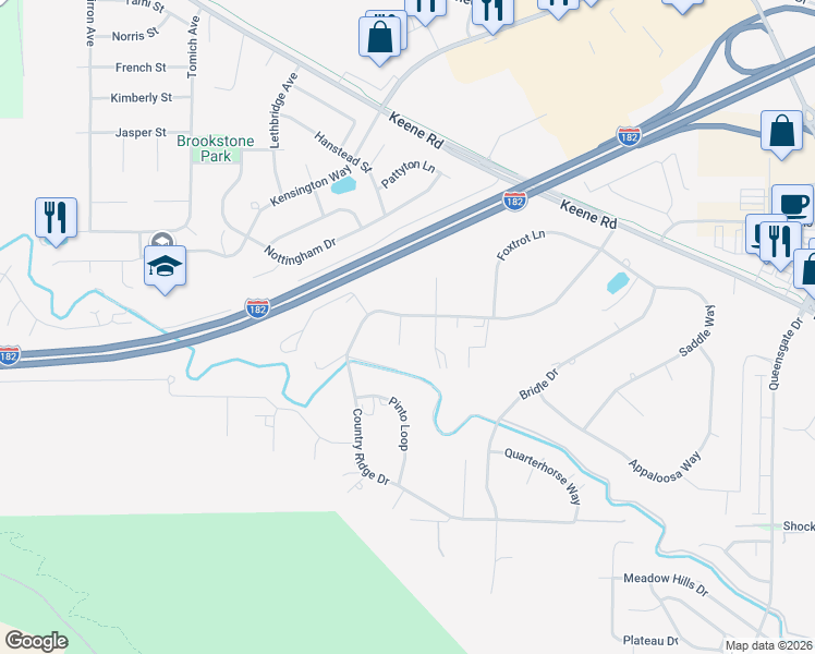 map of restaurants, bars, coffee shops, grocery stores, and more near 1217 Country Ridge Dr in Richland