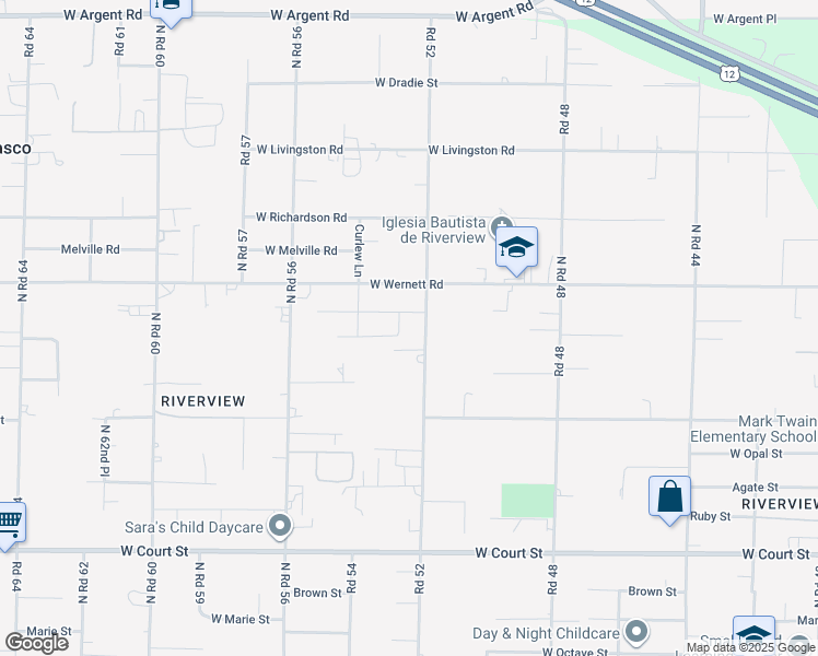 map of restaurants, bars, coffee shops, grocery stores, and more near 2220 North Road 52 in Pasco