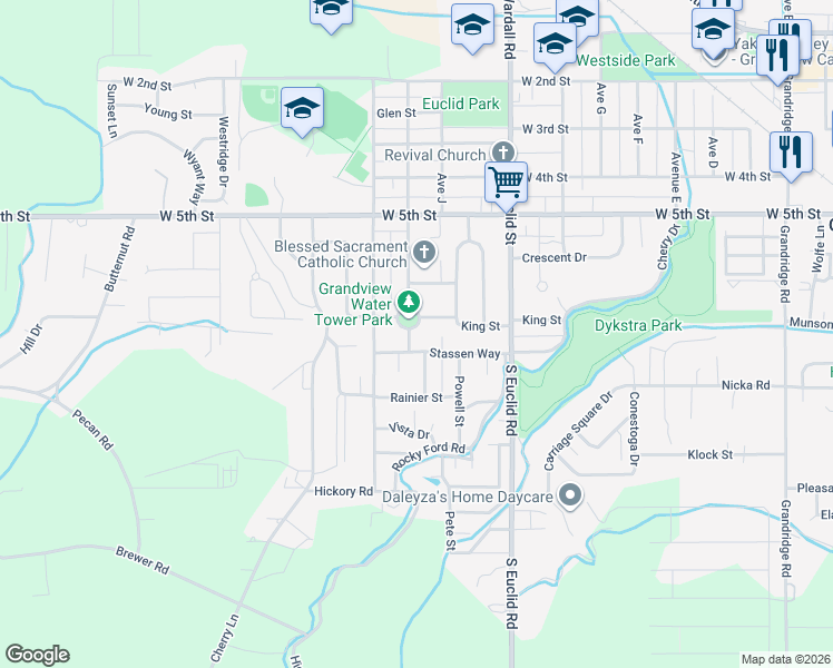 map of restaurants, bars, coffee shops, grocery stores, and more near 803 Velma Ave in Grandview
