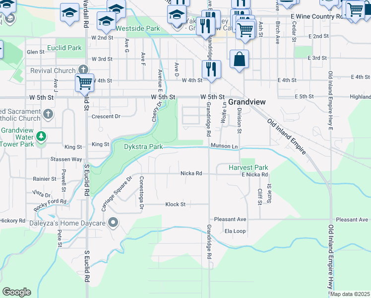 map of restaurants, bars, coffee shops, grocery stores, and more near 306 Munson Court in Grandview