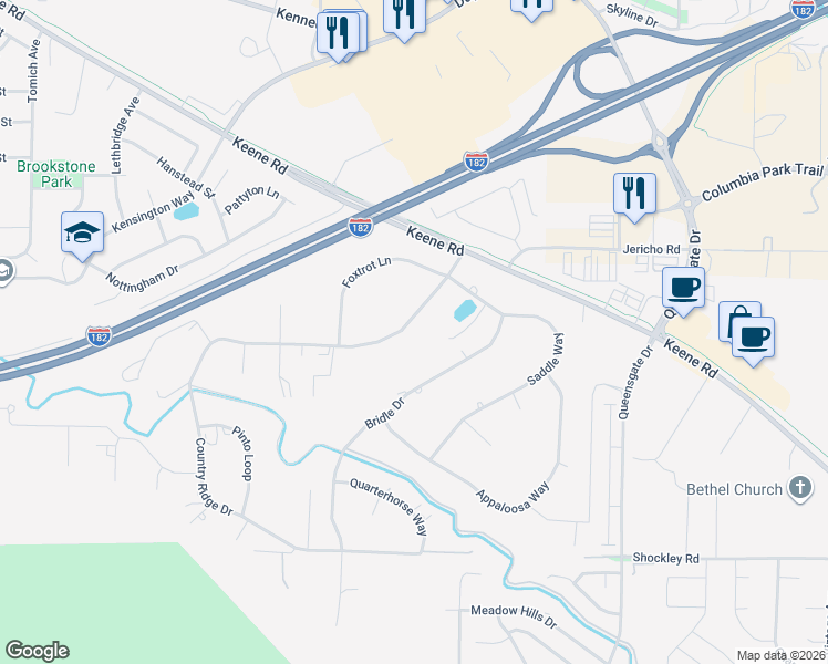 map of restaurants, bars, coffee shops, grocery stores, and more near 1134 Country Ridge Dr in Richland
