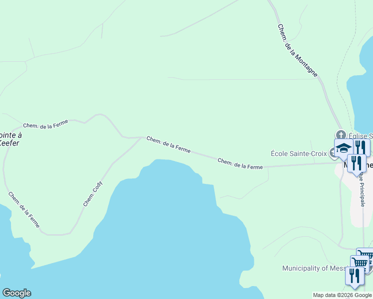 map of restaurants, bars, coffee shops, grocery stores, and more near Chemin de la Ferme in La Vallée-de-la-Gatineau