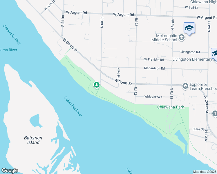map of restaurants, bars, coffee shops, grocery stores, and more near 9505 Sturgis Lane in Pasco