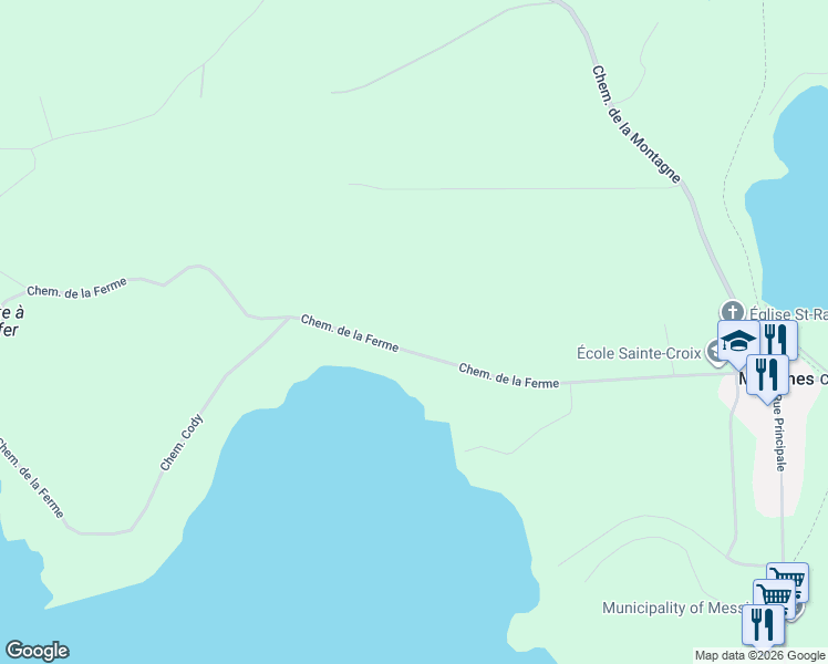 map of restaurants, bars, coffee shops, grocery stores, and more near Chemin de la Ferme in La Vallée-de-la-Gatineau