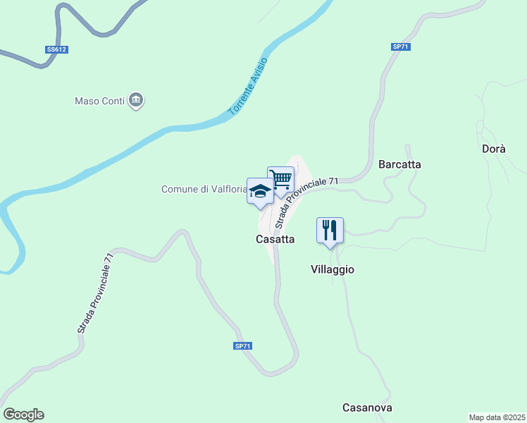 map of restaurants, bars, coffee shops, grocery stores, and more near 59B Località Casatta in Casatta