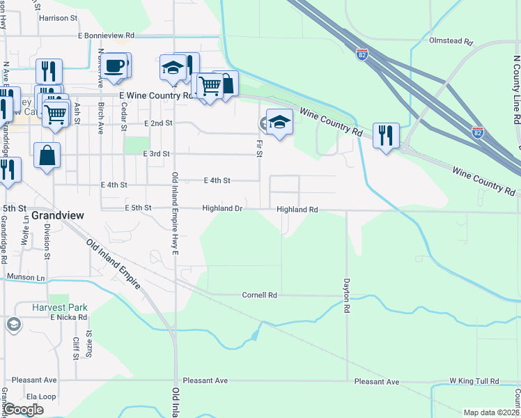map of restaurants, bars, coffee shops, grocery stores, and more near 738-852 Highland Dr in Grandview