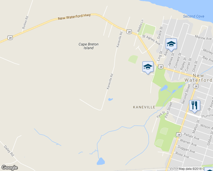 map of restaurants, bars, coffee shops, grocery stores, and more near 53 Kaneville Road in New Waterford