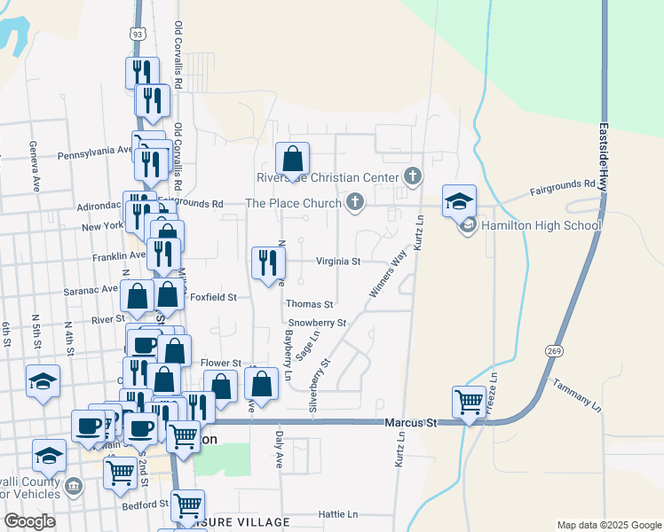 map of restaurants, bars, coffee shops, grocery stores, and more near 173 Alice Avenue in Hamilton