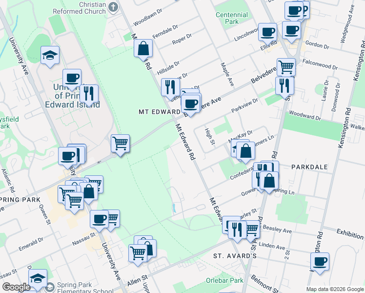 map of restaurants, bars, coffee shops, grocery stores, and more near in Charlottetown