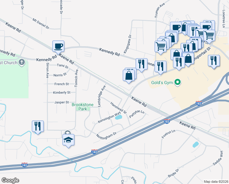 map of restaurants, bars, coffee shops, grocery stores, and more near 3562 Waterford Street in Richland