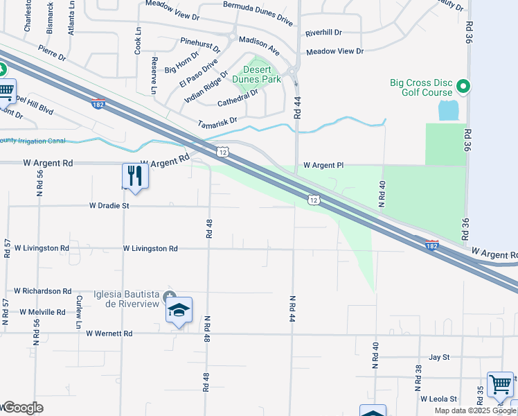 map of restaurants, bars, coffee shops, grocery stores, and more near West Dradie Avenue in Pasco