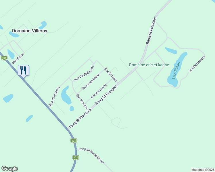 map of restaurants, bars, coffee shops, grocery stores, and more near Rue Alexandre in Lanaudière
