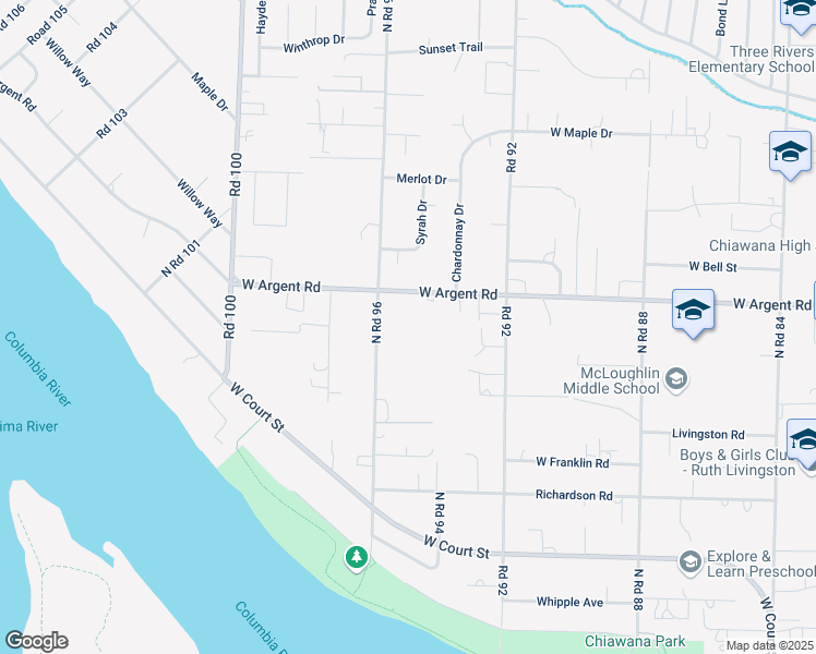 map of restaurants, bars, coffee shops, grocery stores, and more near 9416 West Argent Road in Pasco
