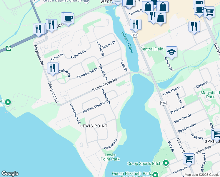 map of restaurants, bars, coffee shops, grocery stores, and more near 87 Kennedy Drive in Charlottetown