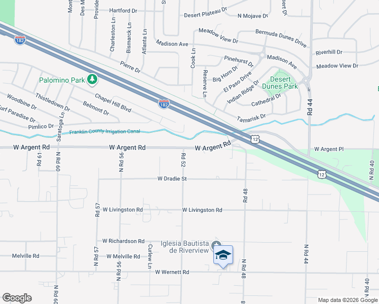 map of restaurants, bars, coffee shops, grocery stores, and more near 5116 West Argent Road in Pasco