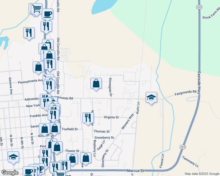 map of restaurants, bars, coffee shops, grocery stores, and more near 300 Stonegate Drive in Hamilton