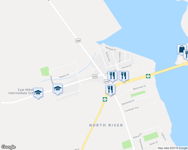 map of restaurants, bars, coffee shops, grocery stores, and more near 13 Kingston Road in Cornwall