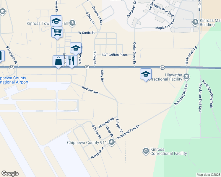 map of restaurants, bars, coffee shops, grocery stores, and more near in Sault Ste. Marie