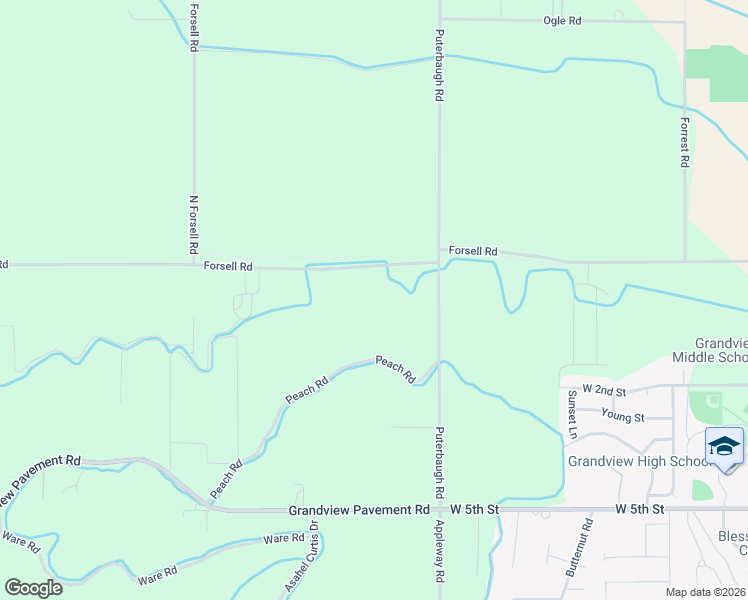 map of restaurants, bars, coffee shops, grocery stores, and more near 261 Peach Rd in Grandview