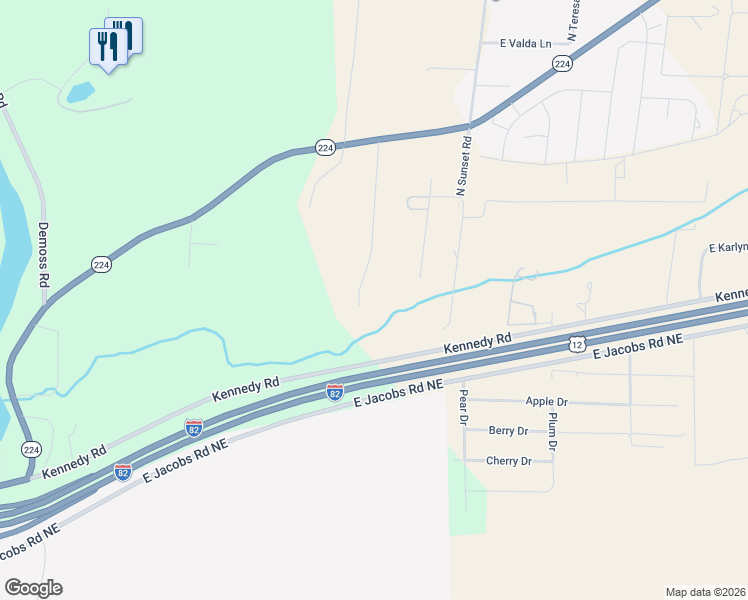 map of restaurants, bars, coffee shops, grocery stores, and more near 31707 North Hummingbird Prne Way in Benton City