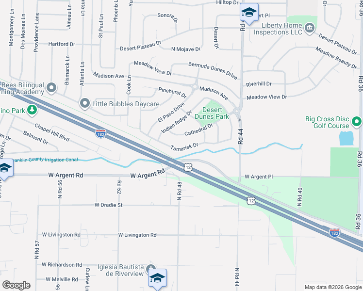 map of restaurants, bars, coffee shops, grocery stores, and more near 4717 Tamarisk Drive in Pasco