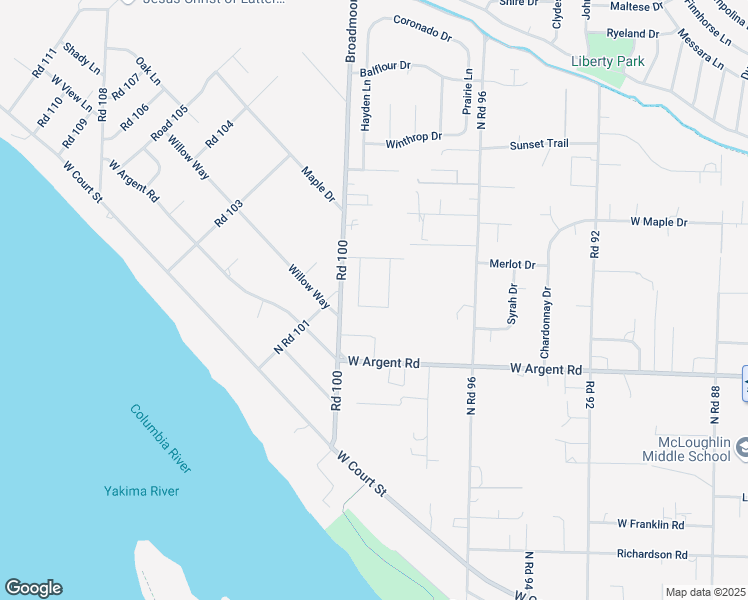 map of restaurants, bars, coffee shops, grocery stores, and more near 3309 Road 100 in Pasco