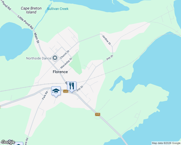 map of restaurants, bars, coffee shops, grocery stores, and more near 87 Pitt Street in Florence