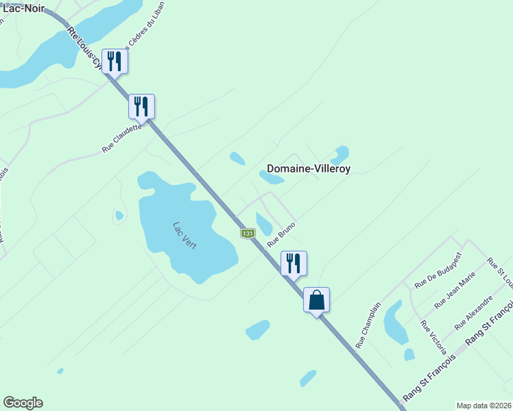 map of restaurants, bars, coffee shops, grocery stores, and more near 2081 Rue de la Visitation in Saint-Charles-Borromée