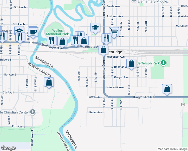 map of restaurants, bars, coffee shops, grocery stores, and more near 331 4th Street South in Breckenridge