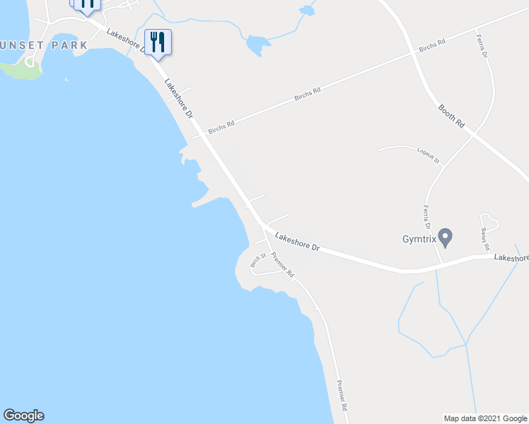 map of restaurants, bars, coffee shops, grocery stores, and more near 862 Lakeshore Drive in North Bay