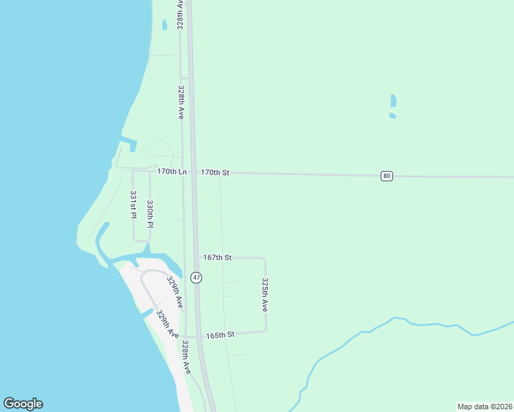 map of restaurants, bars, coffee shops, grocery stores, and more near 16846 326th Avenue in Isle