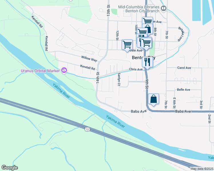 map of restaurants, bars, coffee shops, grocery stores, and more near 400 14th St in Benton City