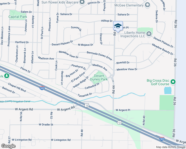 map of restaurants, bars, coffee shops, grocery stores, and more near 4620 Indian Ridge Drive in Pasco