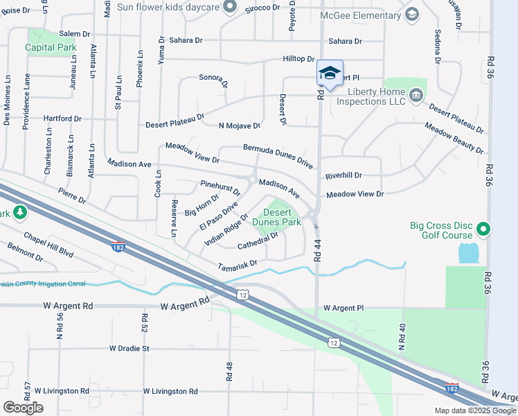 map of restaurants, bars, coffee shops, grocery stores, and more near 4620 Indian Ridge Dr in Pasco
