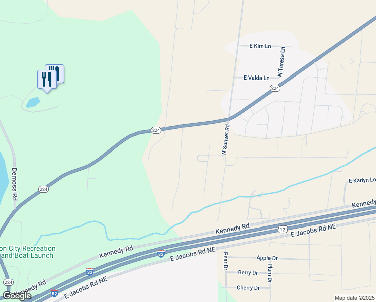 map of restaurants, bars, coffee shops, grocery stores, and more near 33604-34104 N Hummingbird Prne Way in Benton City
