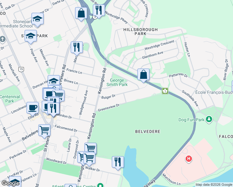 map of restaurants, bars, coffee shops, grocery stores, and more near in Charlottetown