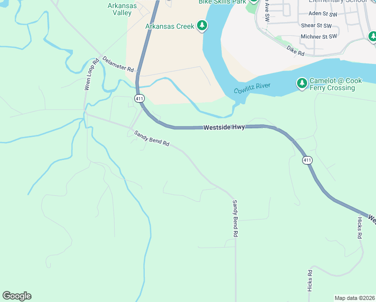 map of restaurants, bars, coffee shops, grocery stores, and more near 1006 Sandy Bend Road in Castle Rock
