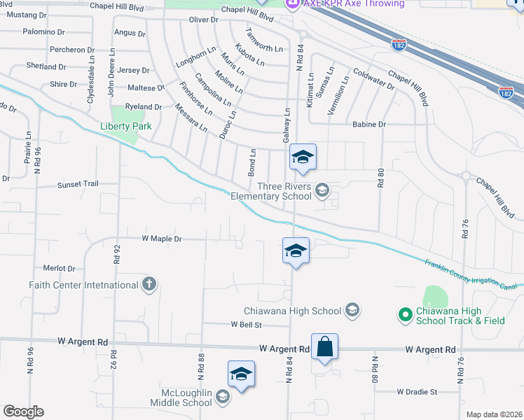 map of restaurants, bars, coffee shops, grocery stores, and more near 8412 Massey Dr in Pasco